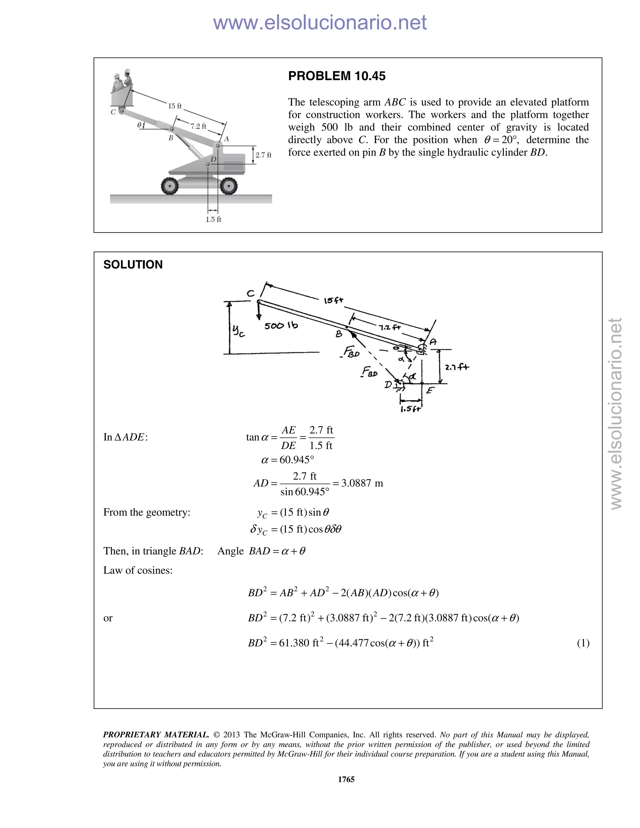 Beer vector mechanics for engineers statics 10th solutions