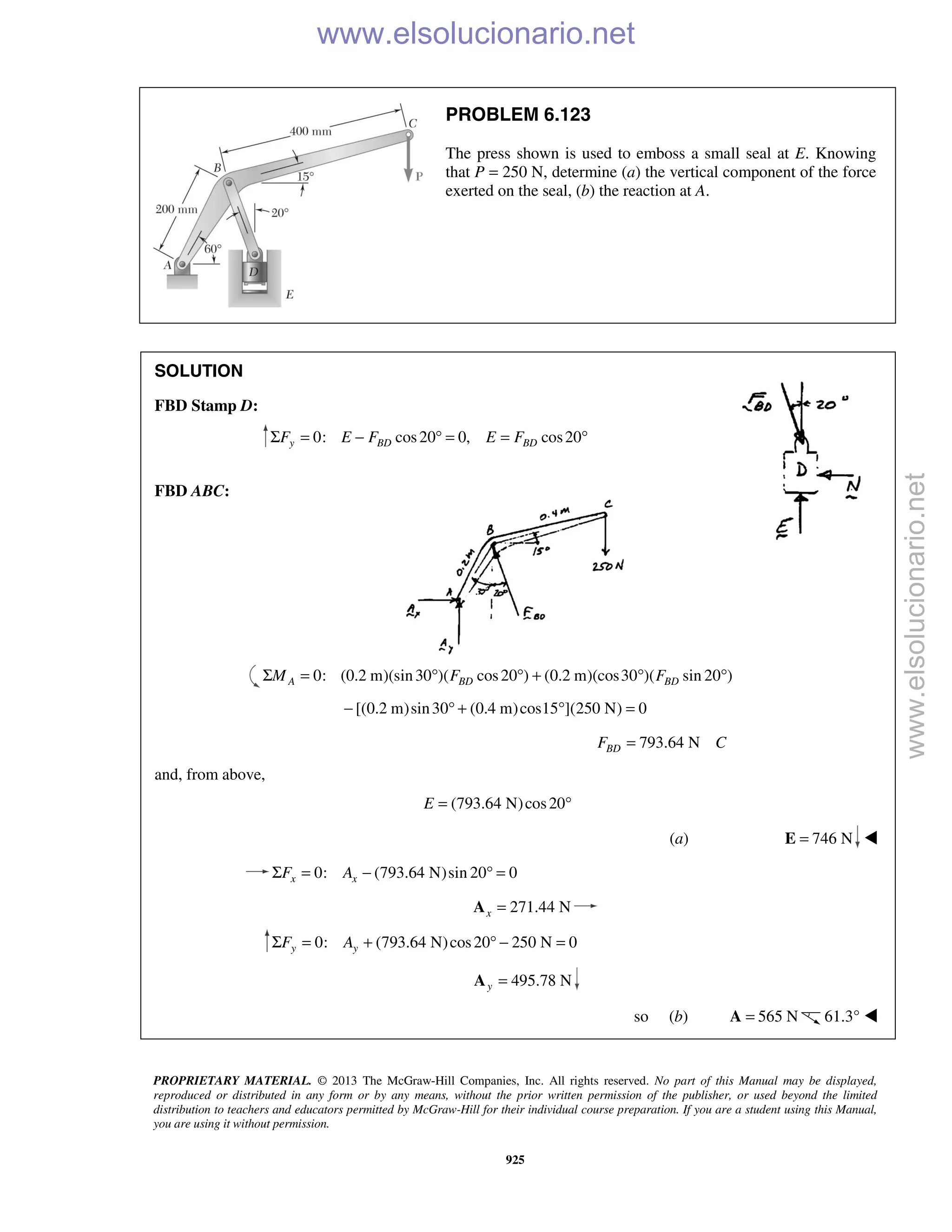 Beer vector mechanics for engineers statics 10th solutions