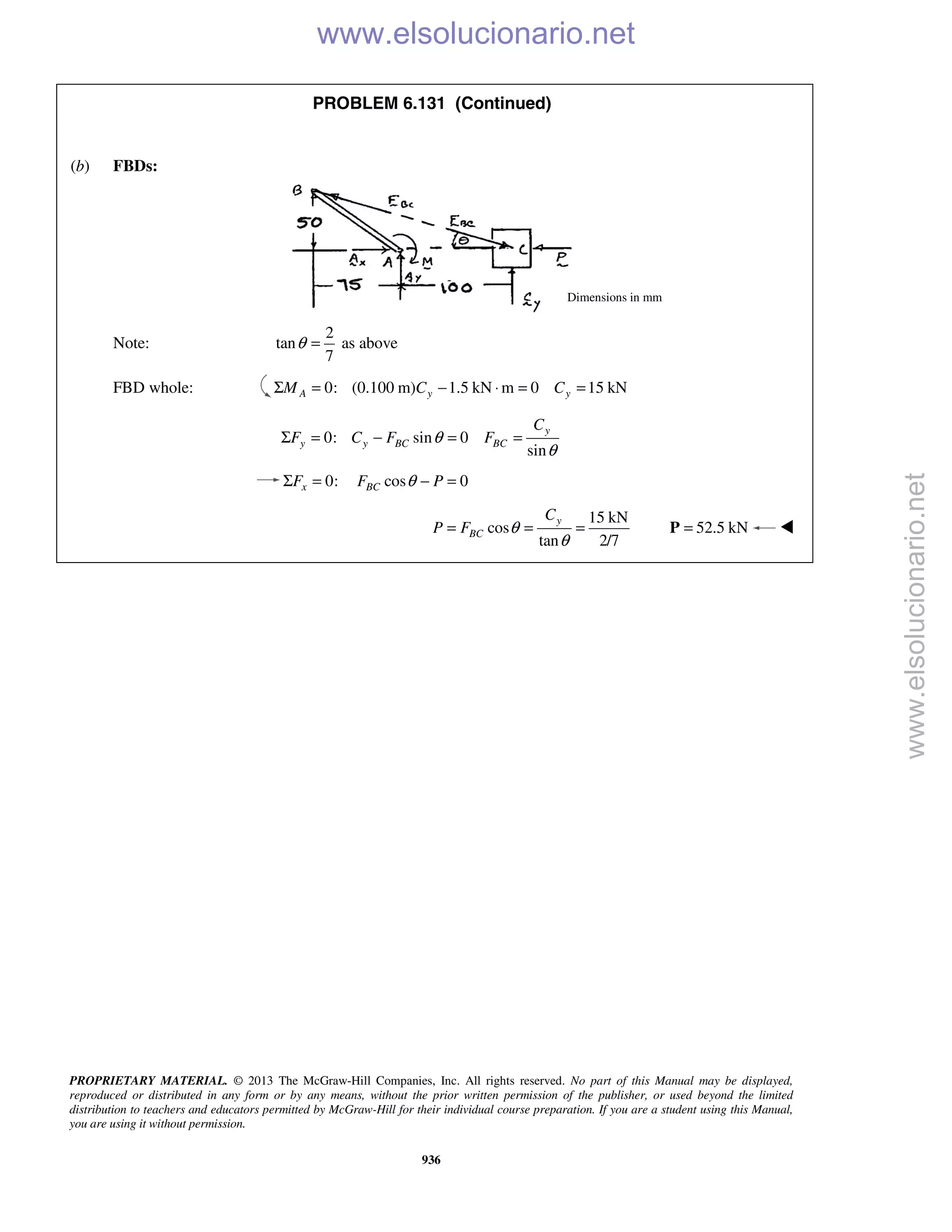 Beer vector mechanics for engineers statics 10th solutions