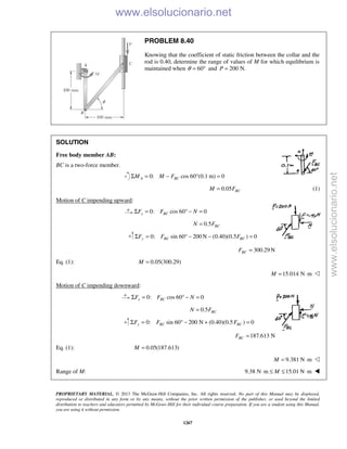 Beer vector mechanics for engineers statics 10th solutions