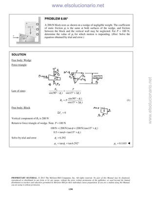 Beer vector mechanics for engineers statics 10th solutions