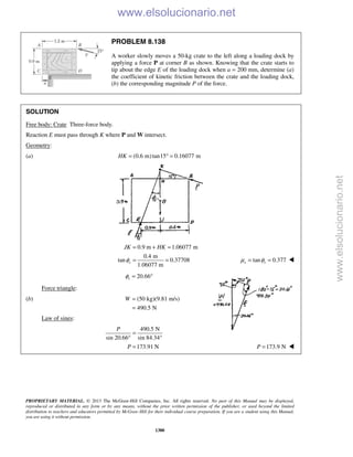 Beer vector mechanics for engineers statics 10th solutions