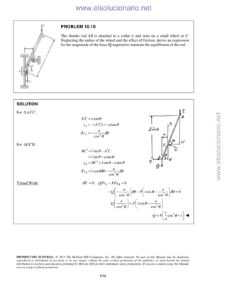 Beer vector mechanics for engineers statics 10th solutions