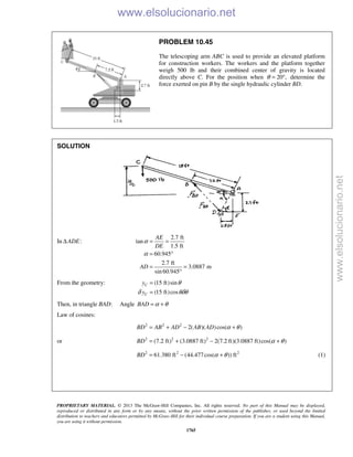 Beer vector mechanics for engineers statics 10th solutions