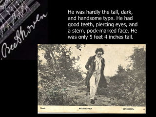 He was hardly the tall, dark,
and handsome type. He had
good teeth, piercing eyes, and
a stern, pock-marked face. He
was only 5 feet 4 inches tall.
 