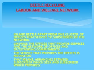 [object Object],[object Object],[object Object],[object Object],BEETLE RECYCLING LABOUR AND WELFARE NETWORK 
