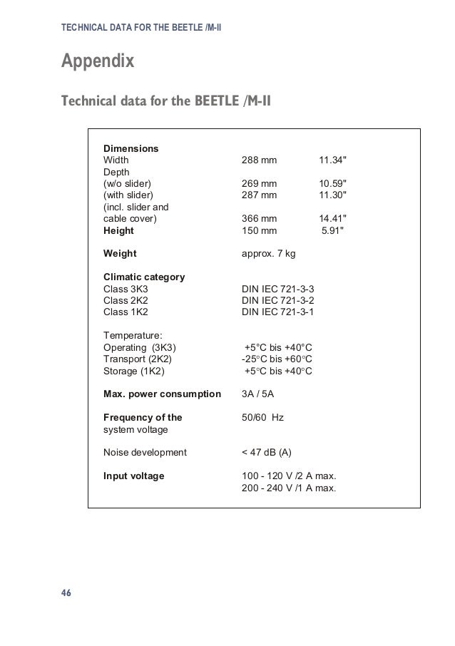 Beetle M Ii Operating Manual English