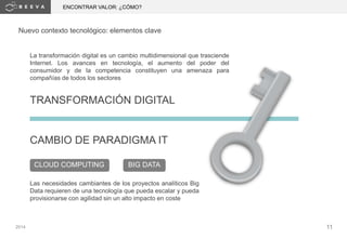 2014 11
Nuevo contexto tecnológico: elementos clave
TRANSFORMACIÓN DIGITAL
La transformación digital es un cambio multidim...