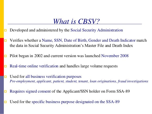 cbsv 20information 1 form ssa 89