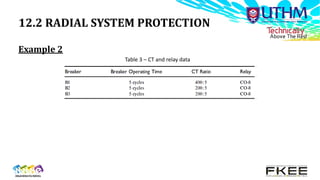 12.2 RADIAL SYSTEM PROTECTION
Example 2
Table 3 – CT and relay data
 