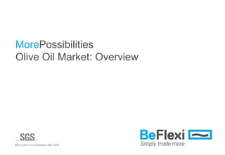 BEFLEXI in co-operation with SGS
MorePossibilities
Olive Oil Market: Overview
 
