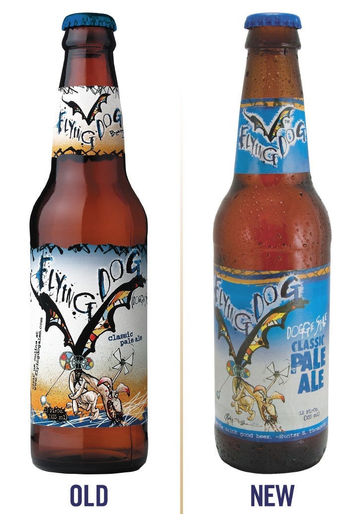 Flying Dog Brewery Packaging Redesign Before and After