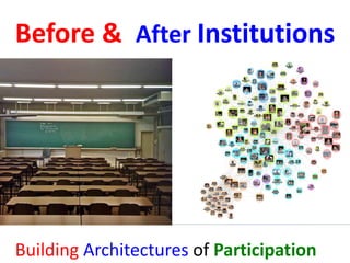 Before & After Institutions

Building Architectures of Participation

 
