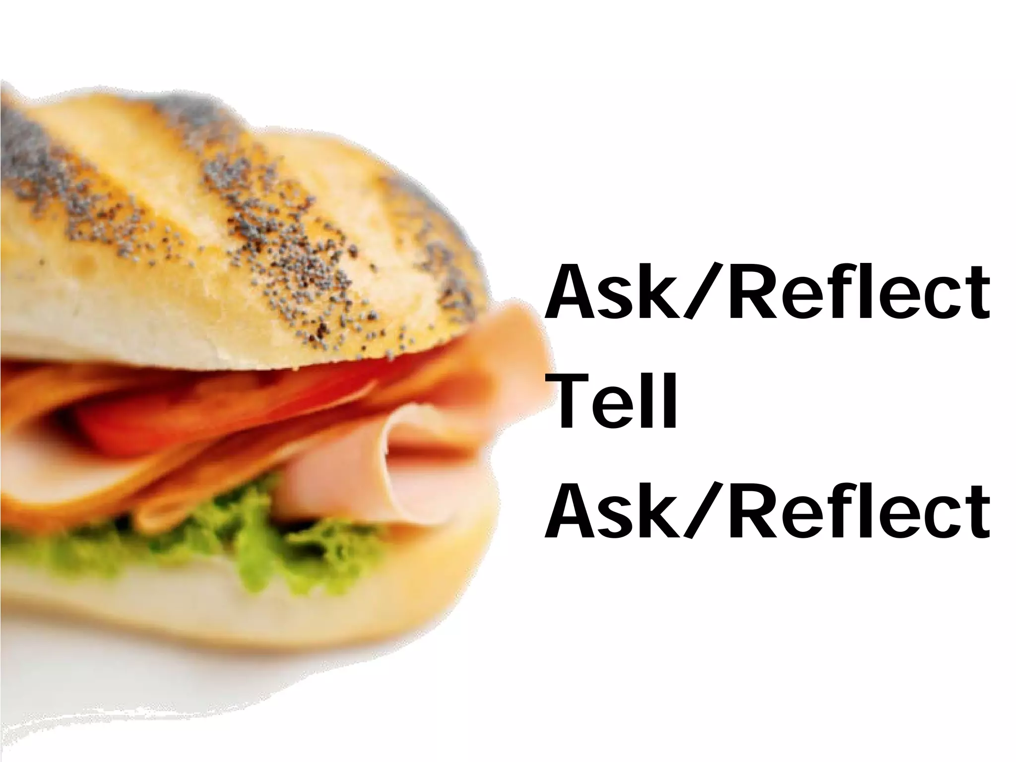 Ask/Reflect
Tell
Ask/Reflect
 