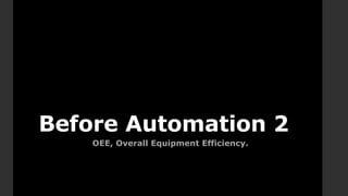 Before Automation 2
OEE, Overall Equipment Efficiency.
 