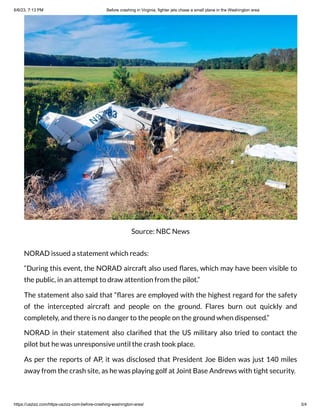 Before crashing in Virginia, fighter jets chase a small plane in the Washington area.pdf
