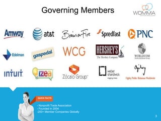 3 
Governing Members 
QUICK FACTS 
- Nonprofit Trade Association 
- Founded in 2004 
-200+ Member Companies Globally 
 