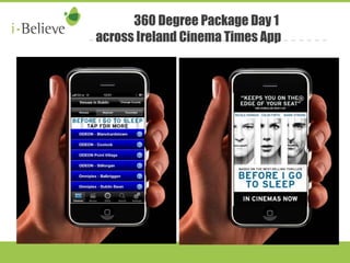 360 Degree Package Day 1 
across Ireland Cinema Times App 
 