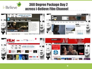 360 Degree Package Day 2 
across i-Believe Film Channel 
12 
 