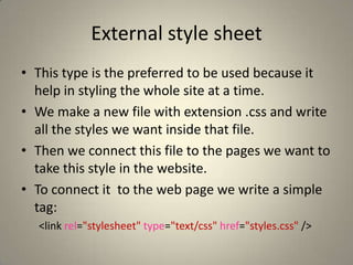 External CSSHTML fileCSS fileResult