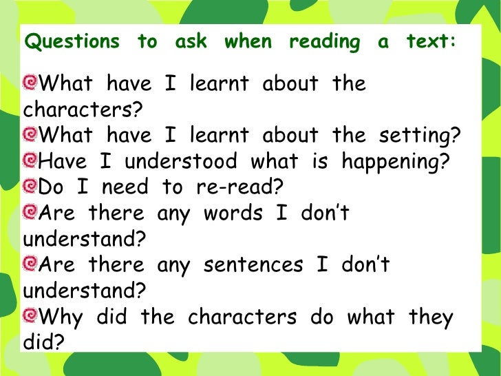 Questions To Ask While Reading