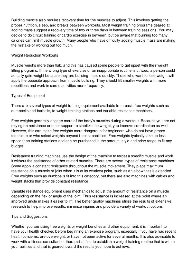 Information About Weight Training Routines For Beginners