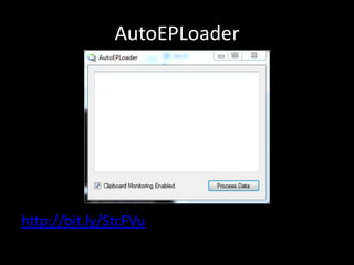 AutoEPLoader




http://bit.ly/StcFVu
 