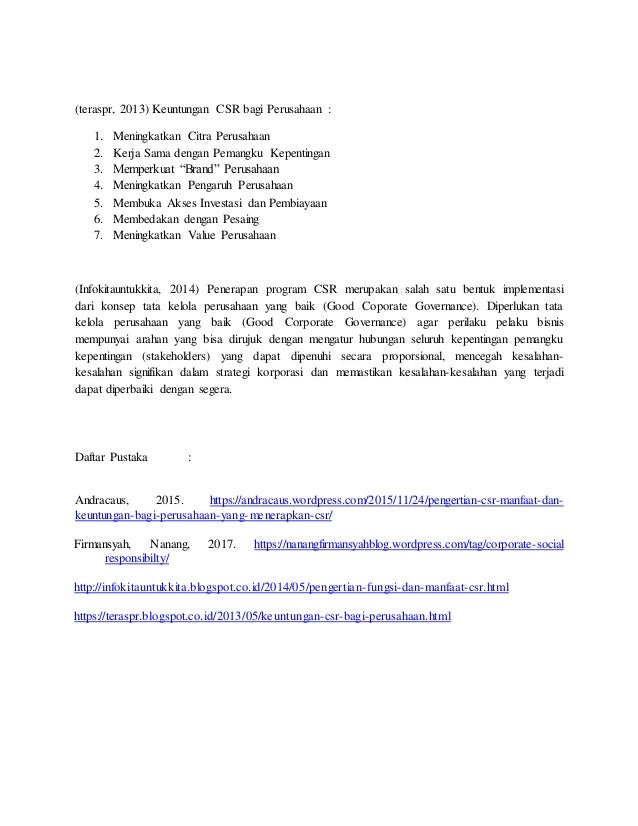 pengaruh csr terhadap citra perusahaan Survey mengenai pengaruh csr terhadap organisasi akan paling berperan, sedangkan bagi 40% citra perusahaan & brand image yang akan paling mempengaruhi kesan mereka. pengaruh csr terhadap citra perusahaan Survey mengenai pengaruh csr terhadap organisasi akan paling berperan, sedangkan bagi 40% citra perusahaan & brand image yang akan paling mempengaruhi kesan mereka.