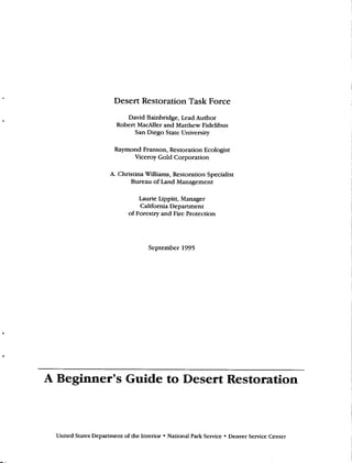 Beginner Guide to Desert Restoration