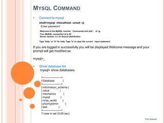 Beginner guide to mysql command line | PPT