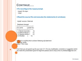 Beginner guide to mysql command line | PPTX | Databases | Computer ...
