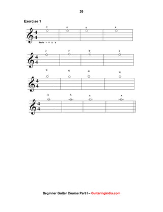 26
Beginner Guitar Course Part I – Guitaringindia.com
Exercise 1
 