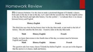 Homework Review
 