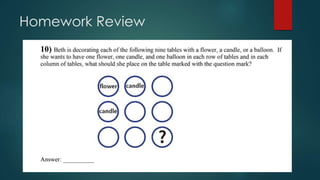 Homework Review
 