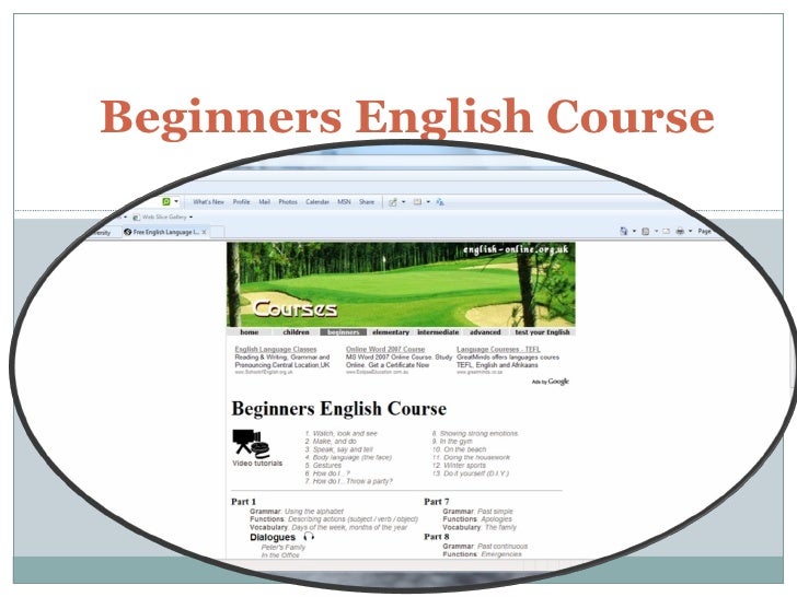 Beginners English Course Beginners English Course