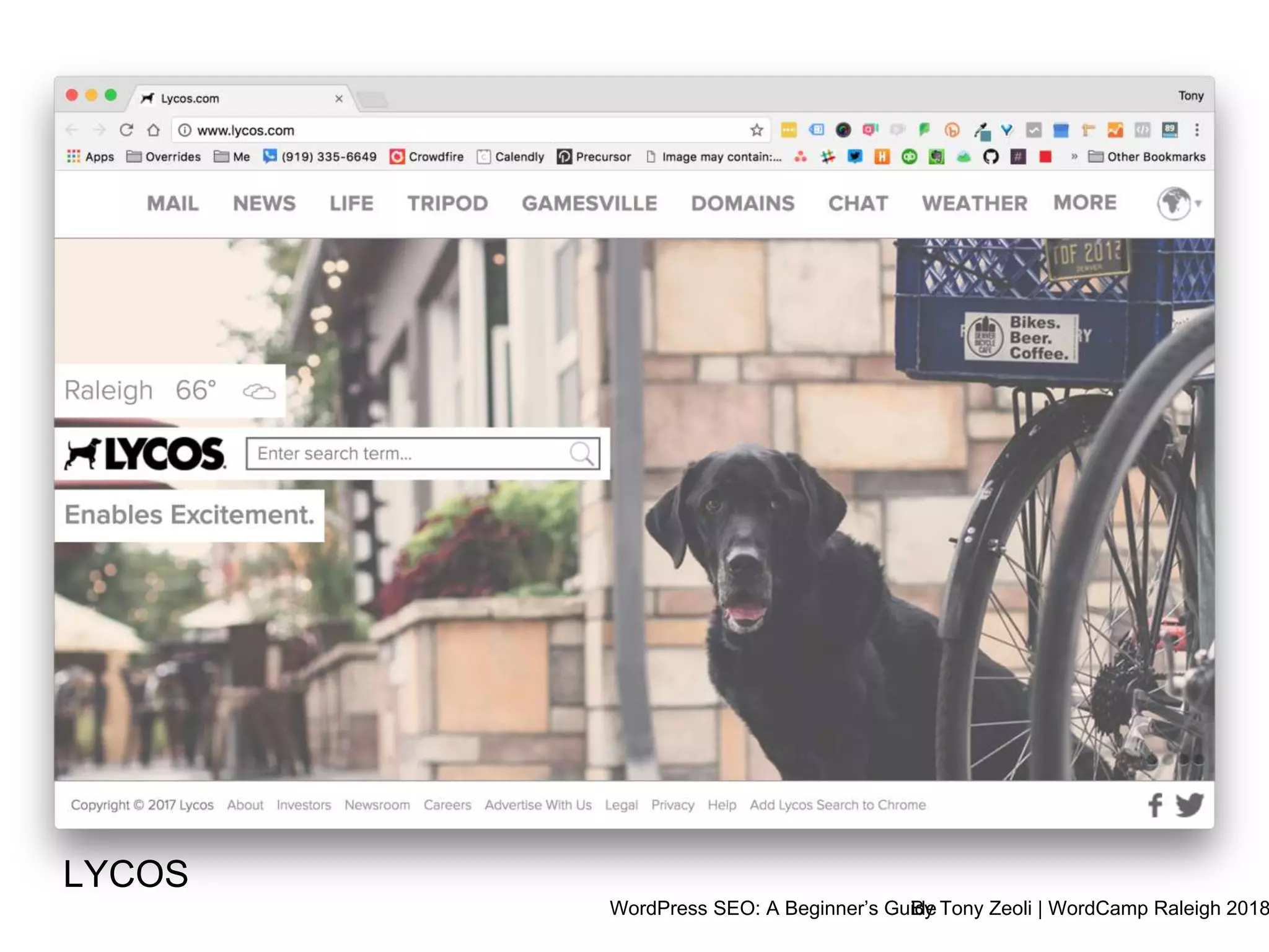 WordPress SEO: A Beginner’s GuideBy Tony Zeoli | WordCamp Raleigh 2018
LYCOS
 