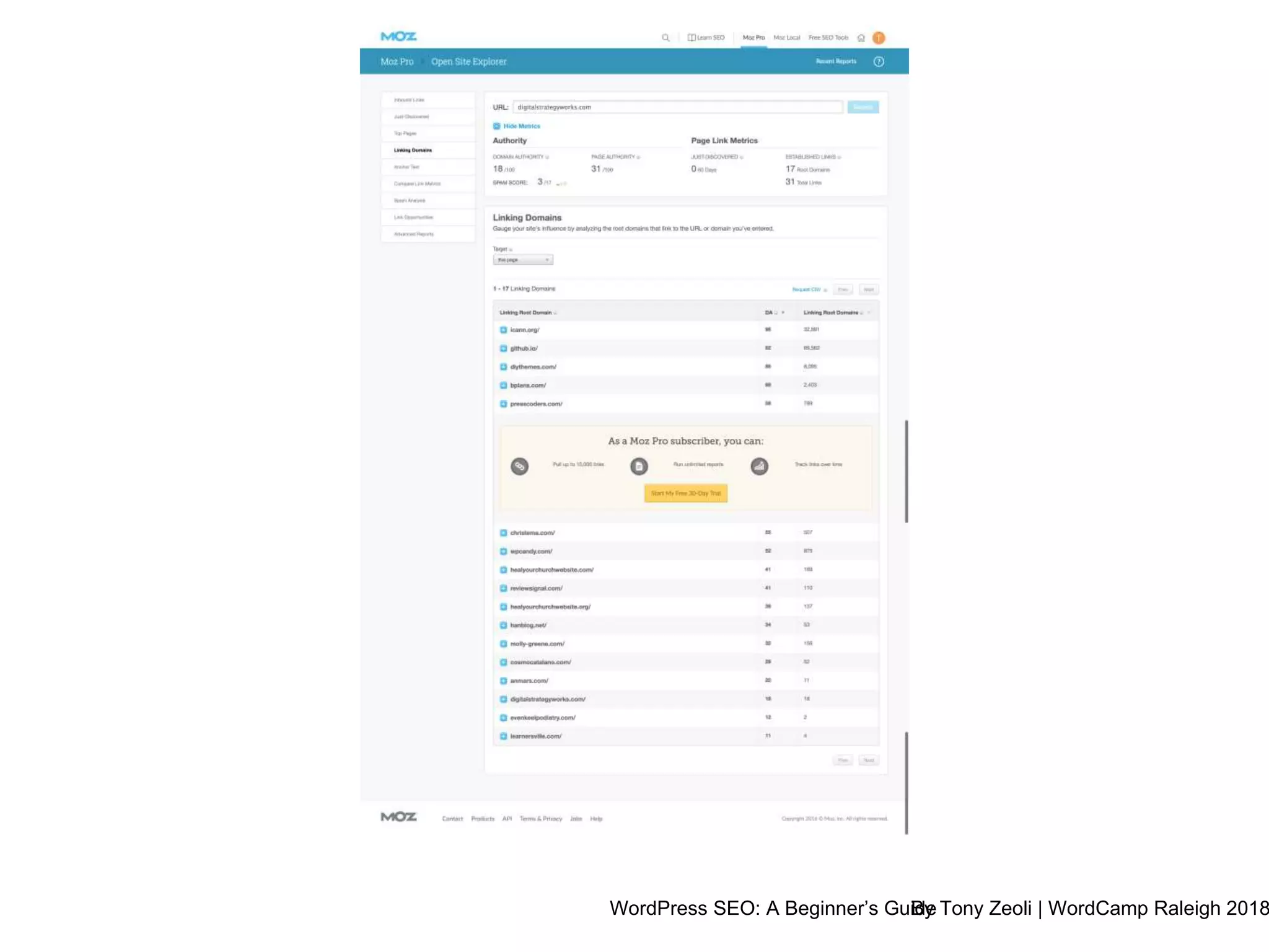 WordPress SEO: A Beginner’s GuideBy Tony Zeoli | WordCamp Raleigh 2018
 