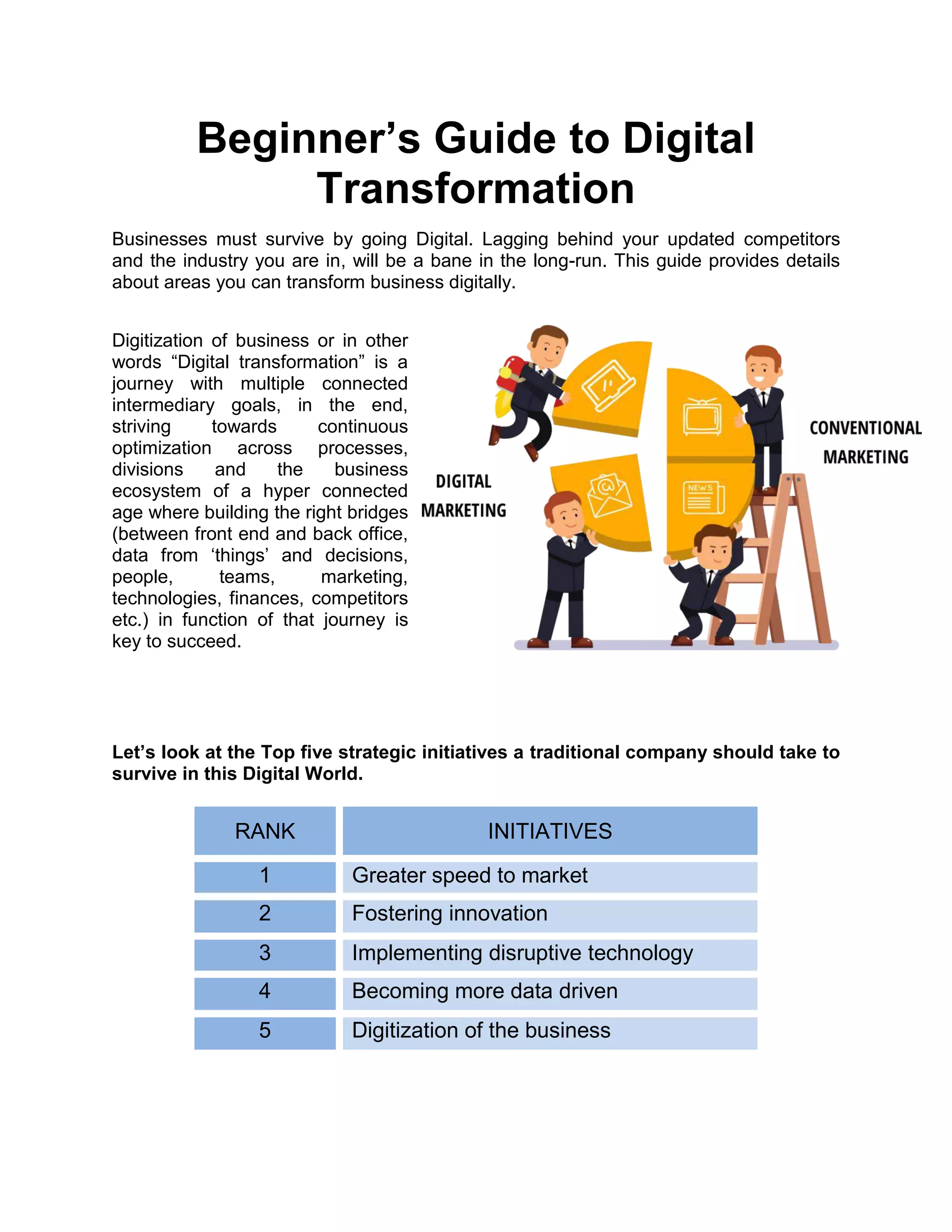 Beginners guide digital transformation zaitoon digital agency | PDF