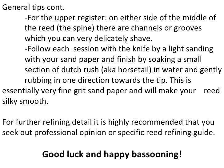 bassoon reed making