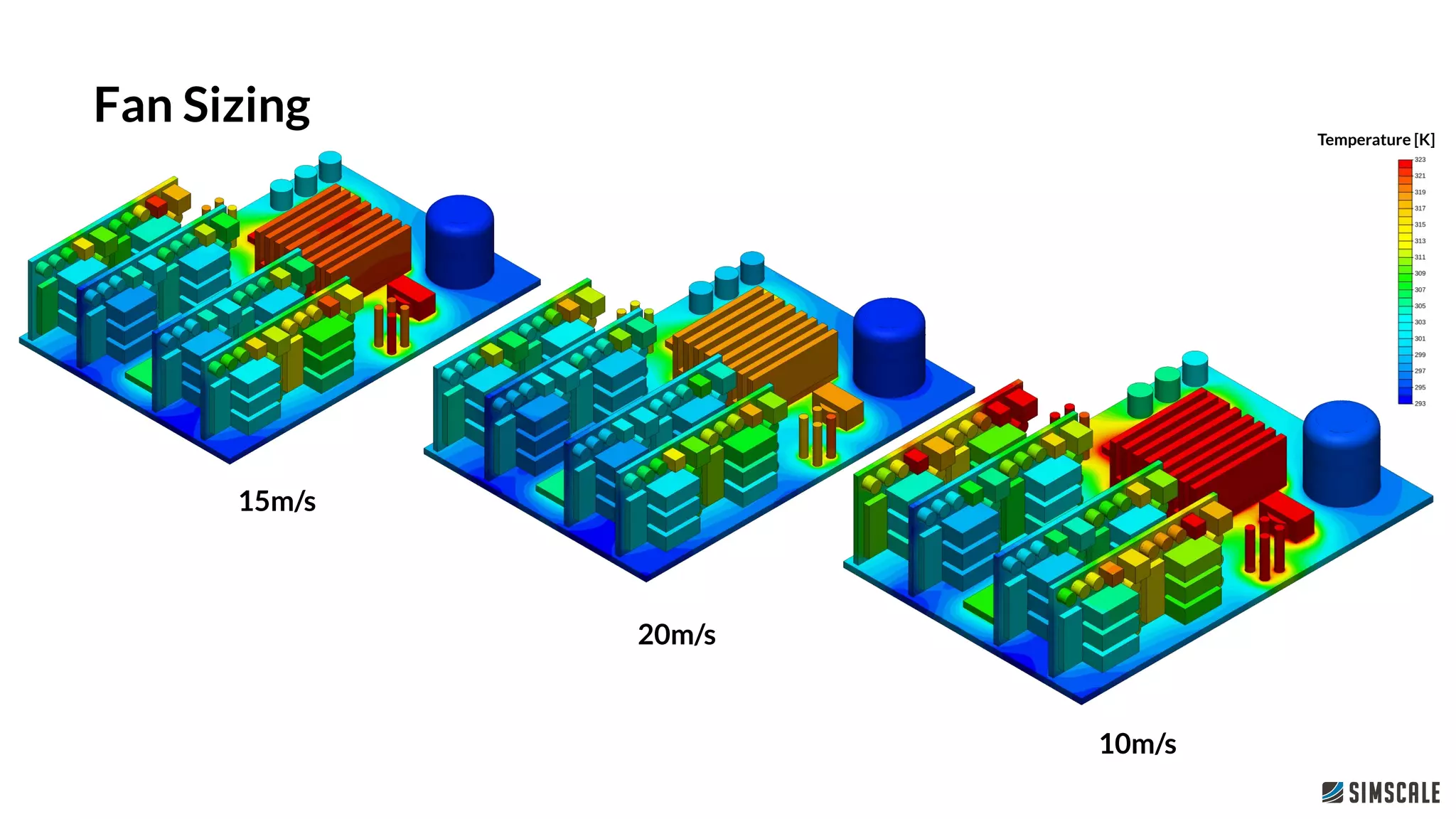 15m/s
20m/s
10m/s
Temperature [K]
Fan Sizing
 