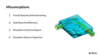 1. Fans & Heatsinks Solve Everything
2. Tools Show No Difference
3. Simulation Is Only for Experts
4. Simulation Tools are Expensive
Misconceptions
 