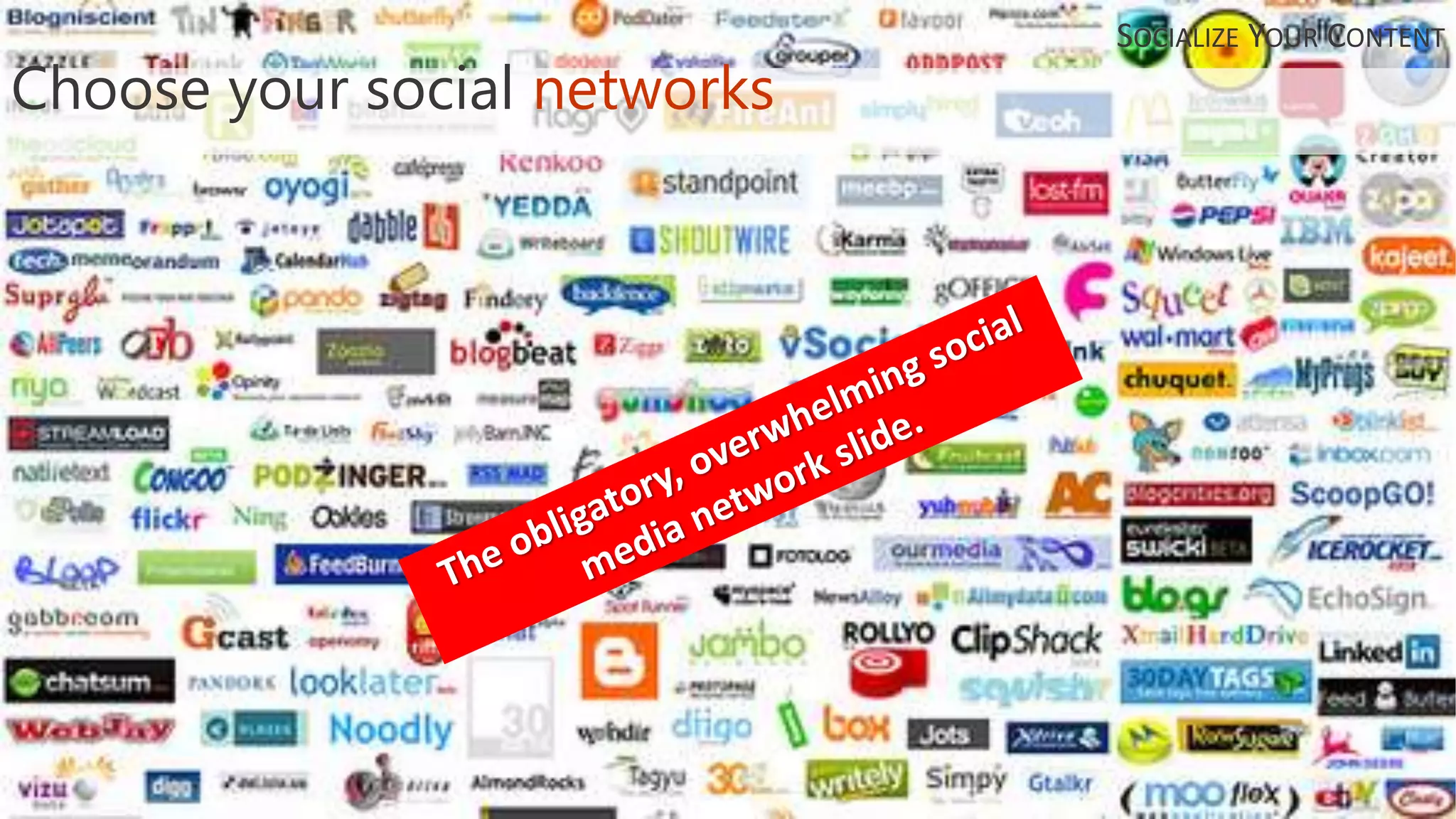 Choose your social networks
SOCIALIZE YOUR CONTENT
 