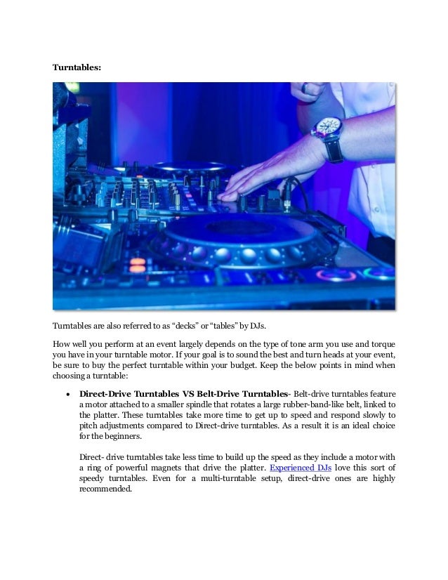 Beginners Guide to DJ Equipments by Rated DJs