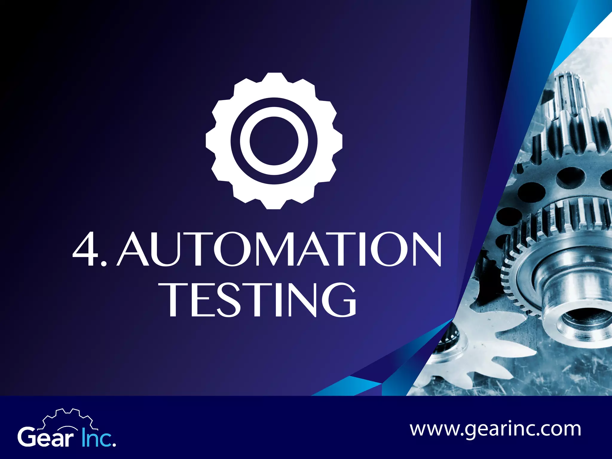 4.AUTOMATION
TESTING
www.gearinc.com
 
