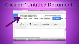 Click on ‘ Untitled Document’
 
