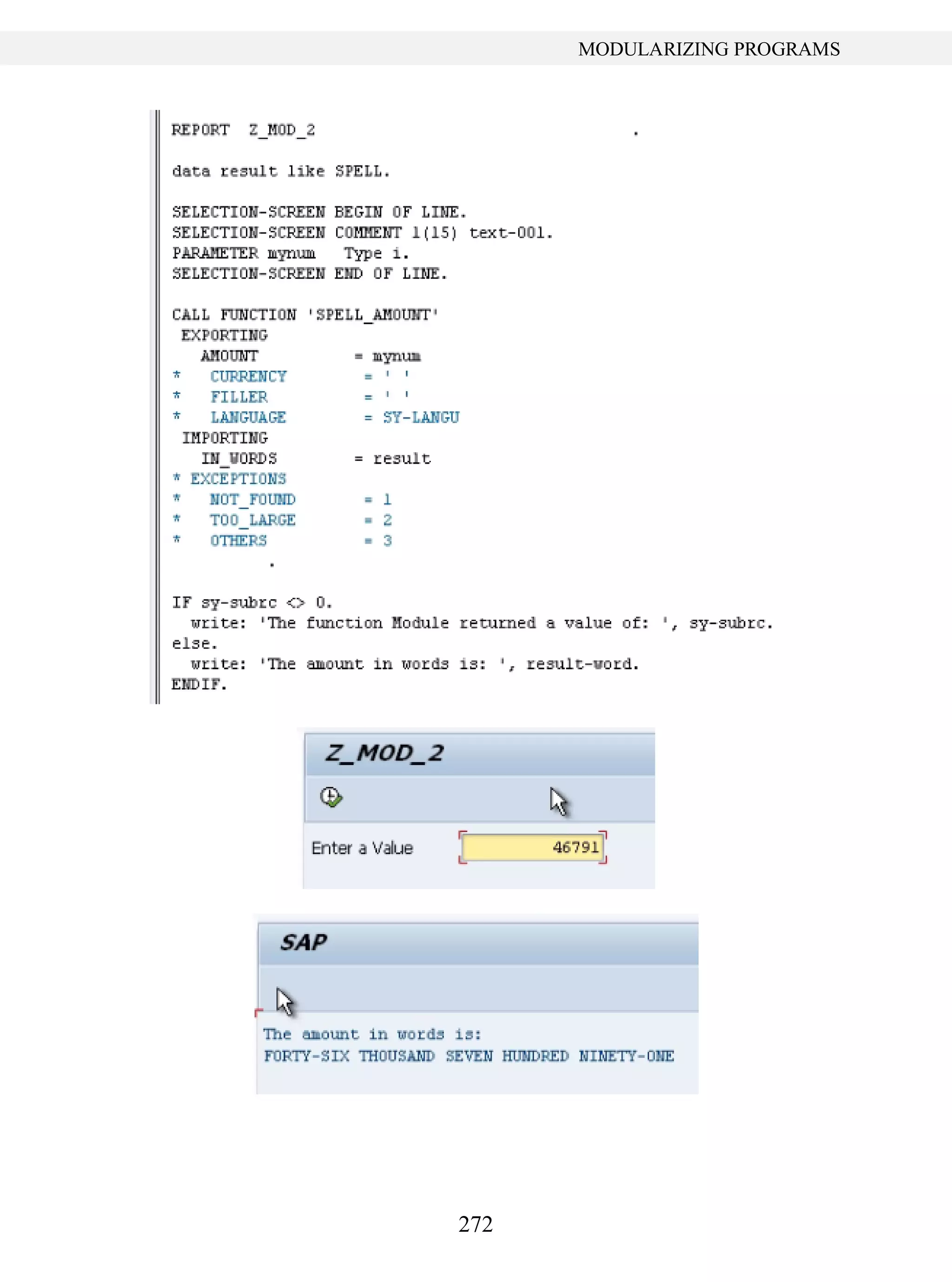 272
MODULARIZING PROGRAMS
 