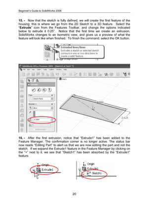 Beginners guide to solid works 2006 | PDF