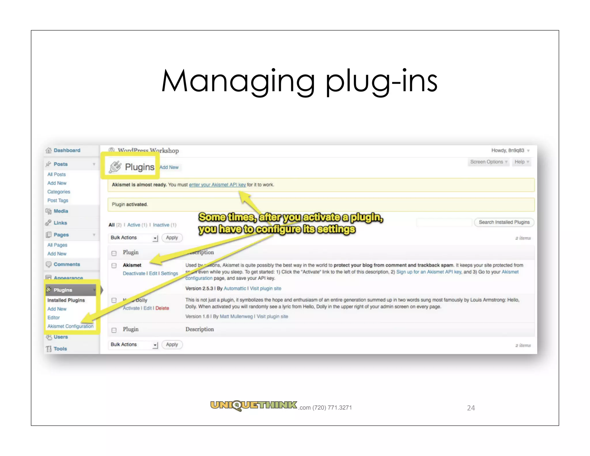 Managing plug-ins




        .com (720) 771.3271   24
 