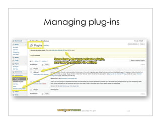 Managing plug-ins




        .com (720) 771.3271   24
 