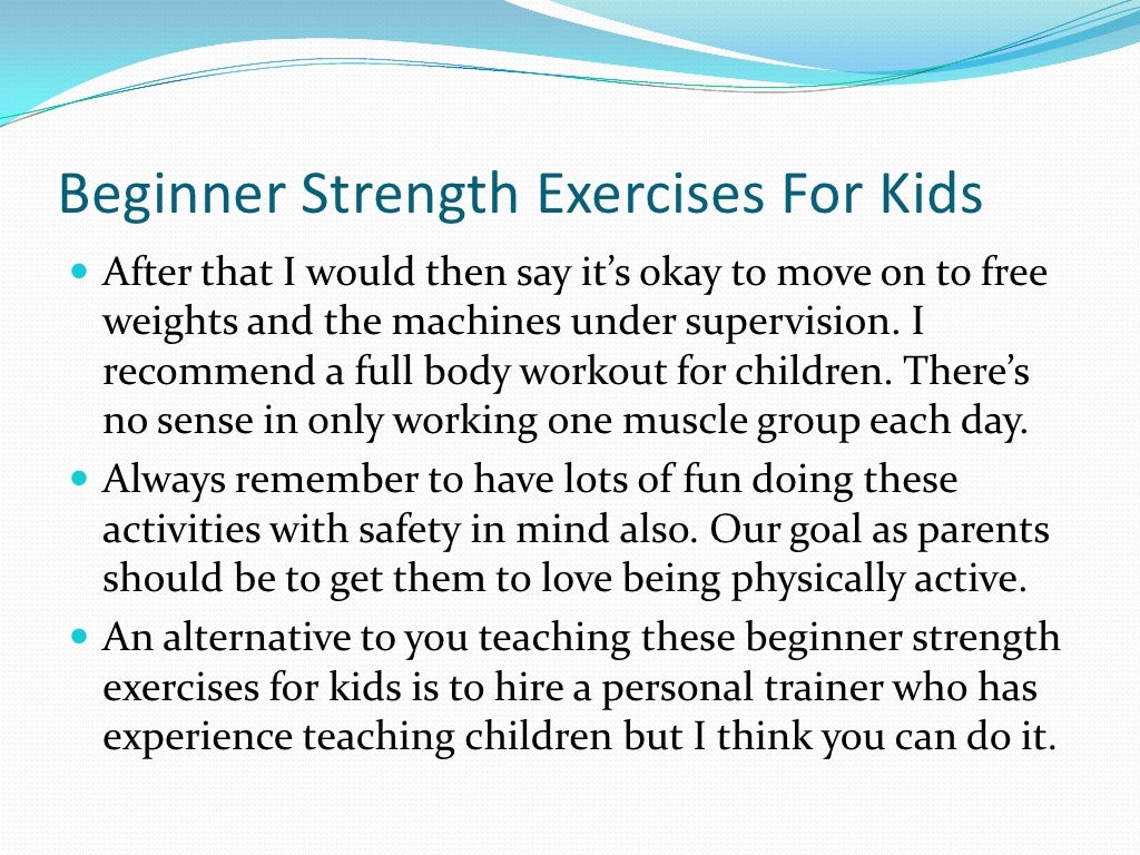 Beginner strength exercises for kids